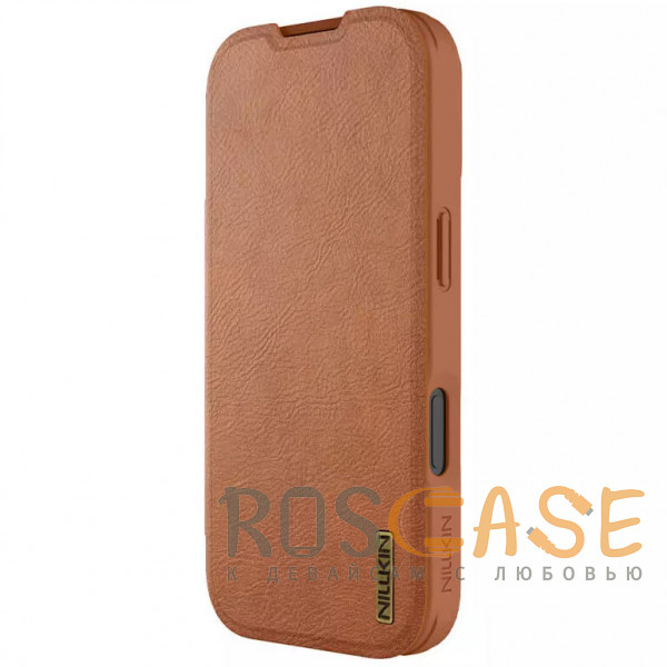 Фотография Коричневый Nillkin Qin PRO | Чехол-книжка из Premium экокожи с защитой камеры для iPhone 17 Pro