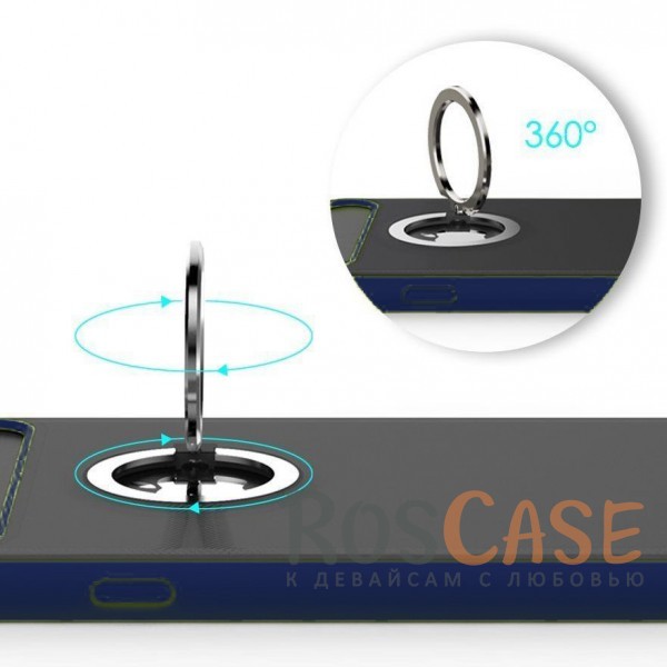 Изображение Синий / Blue Rock Ring Holder Case M2 | Чехол для iPhone 7/8/SE (2020) с удобным кольцом-подставкой на 360