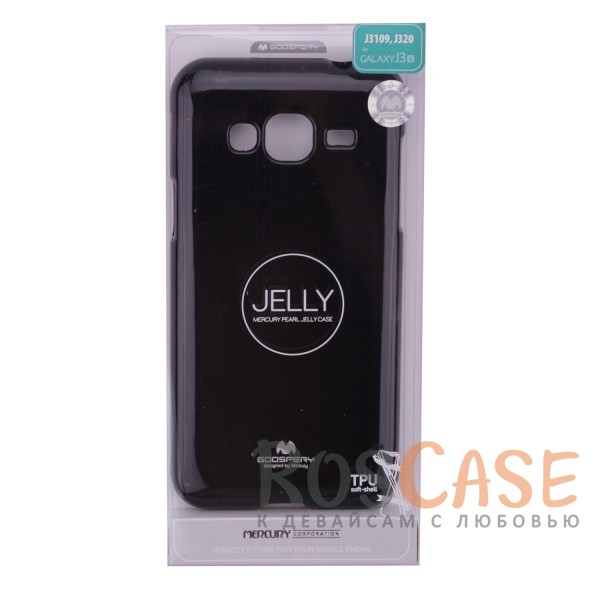 Фотография Черный Mercury Jelly Pearl Color | Яркий силиконовый чехол для для Samsung J320F Galaxy J3 (2016)