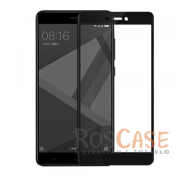 Фото Черный Закаленное стекло Lenuo на весь экран с гибкими краями и защитой от отпечатков пальцев для Xiaomi Redmi 4X