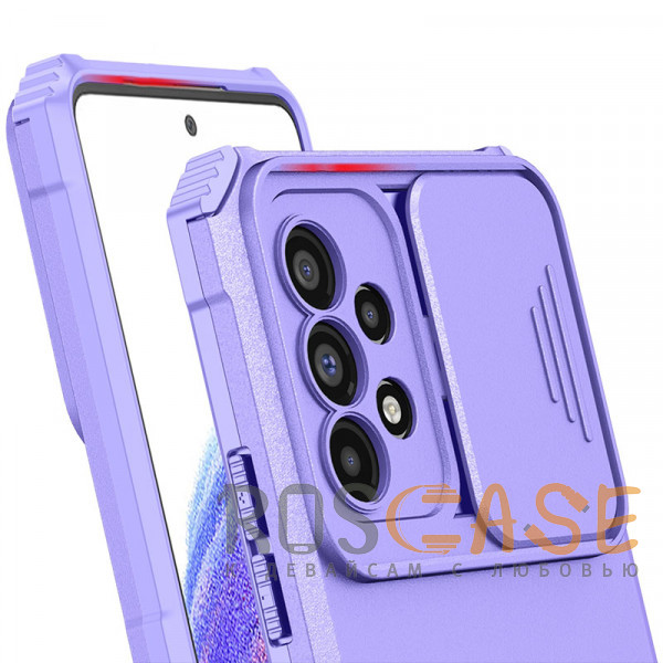 Изображение Фиолетовый CamShield Holder | Противоударный чехол-подставка для Samsung Galaxy A52 / A52s с защитой камеры