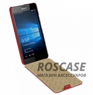 Изображение Красный / Red TETDED натур. кожа | Чехол-флип для Microsoft lumia 950