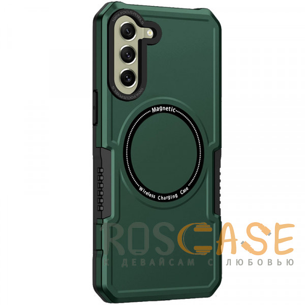 Фото Зеленый Magnetic Armor | Противоударный чехол с поддержкой MagSafe для Samsung Galaxy S21 FE