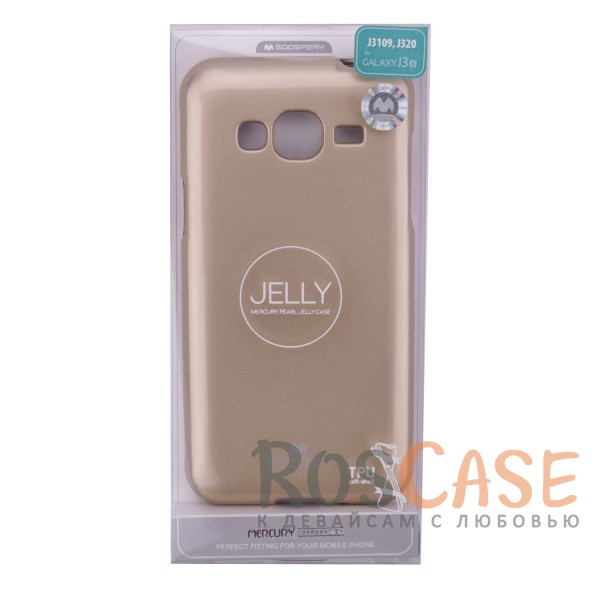 Фотография Золотой Mercury Jelly Pearl Color | Яркий силиконовый чехол для для Samsung J320F Galaxy J3 (2016)