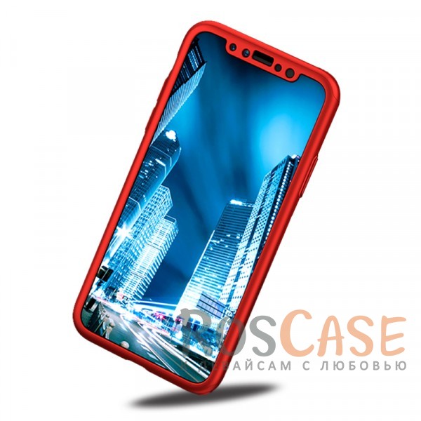 Фото Красный iPaky 360° | Комплект чехол + стекло для iPhone X / XS (полная защита корпуса и экрана)