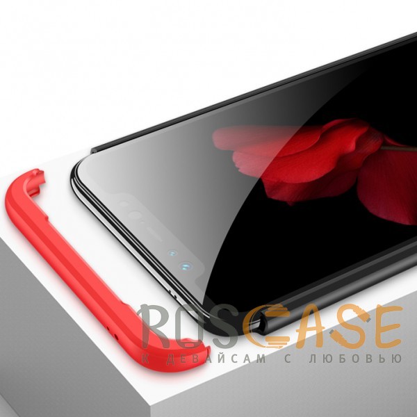 Фото Черный / Красный GKK LikGus 360° | Двухсторонний чехол для Xiaomi Mi 8 с защитными вставками