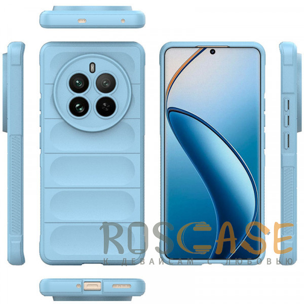 Фото Голубой Flex Silicone | Противоударный чехол для Realme 12 Pro / 12 Pro Plus с защитой камеры и микрофиброй