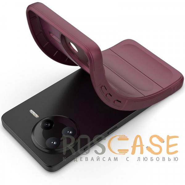 Фотография Бордовый Flex Silicone | Противоударный чехол для Xiaomi Poco F7 Pro / Redmi K80 с защитой камеры и микрофиброй