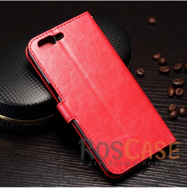Фотография Красный Wallet | Кожаный чехол-кошелек с внутренними карманами для OnePlus 5