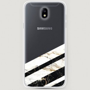 RosCase | Силиконовый чехол Черно-белый мрамор половинка на Samsung J730 Galaxy J7 (2017)