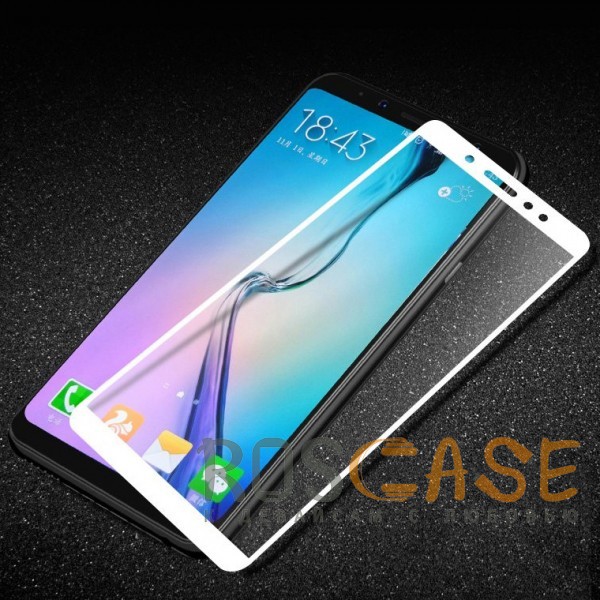 Фото Белое 5D защитное стекло для Samsung Galaxy A6 Plus (2018) на весь экран