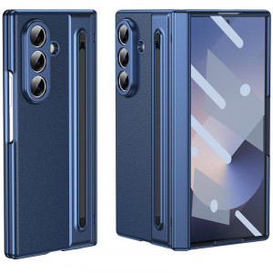 Чехол 3D с кожаной вставкой и стилусом  для Samsung Galaxy Z Fold 8 Ultra