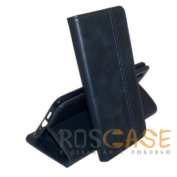 Фото Синий Business Wallet | Кожаный чехол книжка с визитницей для Xiaomi Redmi Note 10 / 10S