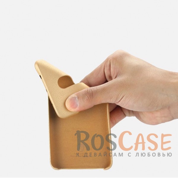 Фотография Золотой Тонкий чехол-накладка Lenuo из экокожи с защитными бортиками для Xiaomi Redmi Note 4 (MTK)
