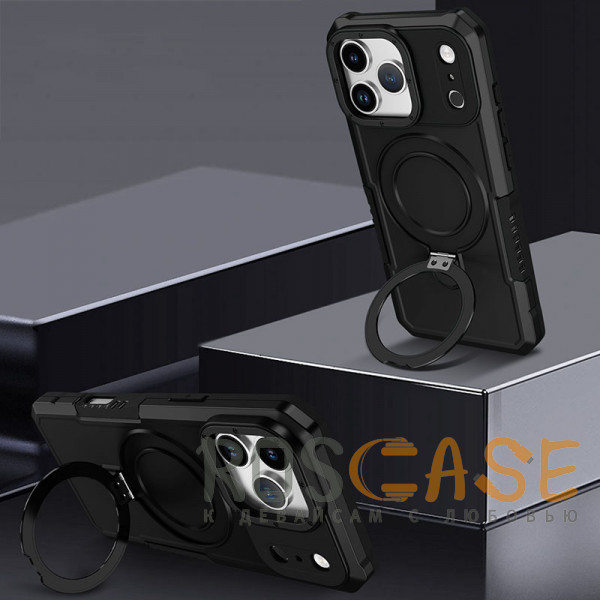 Фотография Черный Magnetic Armor Ring | Противоударный чехол с MagSafe и кольцом для iPhone 17 Pro
