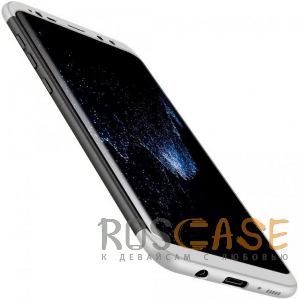 Изображение Черный / Серебряный GKK LikGus 360° | Двухсторонний чехол для Samsung G955 Galaxy S8 Plus с защитными вставками