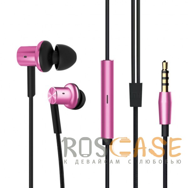 Фотография Розовый Xiaomi PISTON 5 (реплика) | Вакуумные наушники с пультом управления и микрофоном