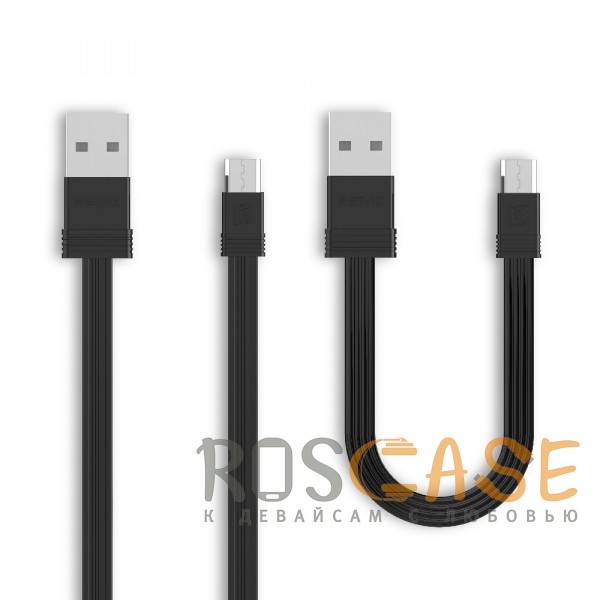 Фото Черный Remax RC-062i | Дата кабель USB to MicroUSB (2 кабеля 100см + 16см)