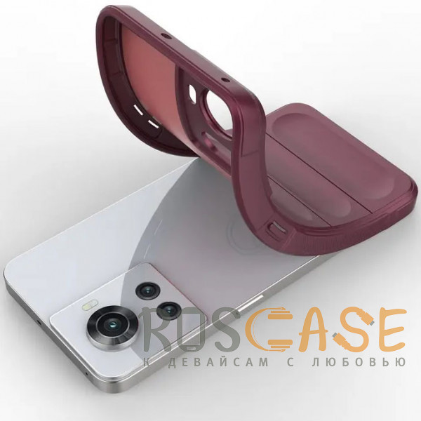 Фотография Бордовый Flex Silicone | Противоударный чехол для OnePlus 10R / Ace с защитой камеры и микрофиброй