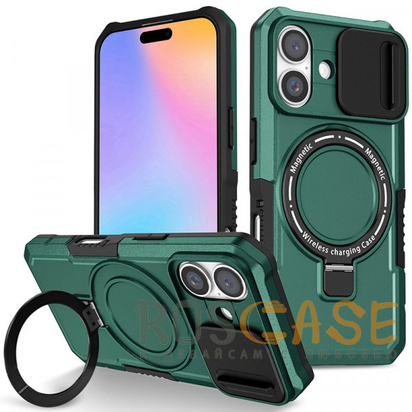 Фото Темно-зеленый CamShield MagSafe | Противоударный чехол для iPhone 17 со шторкой для камеры