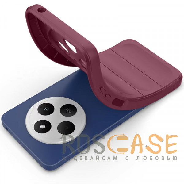 Фотография Бордовый Flex Silicone | Противоударный чехол для Xiaomi Redmi 14C 4G / Poco C75 4G / Redmi A4 5G с защитой камеры и микрофиброй