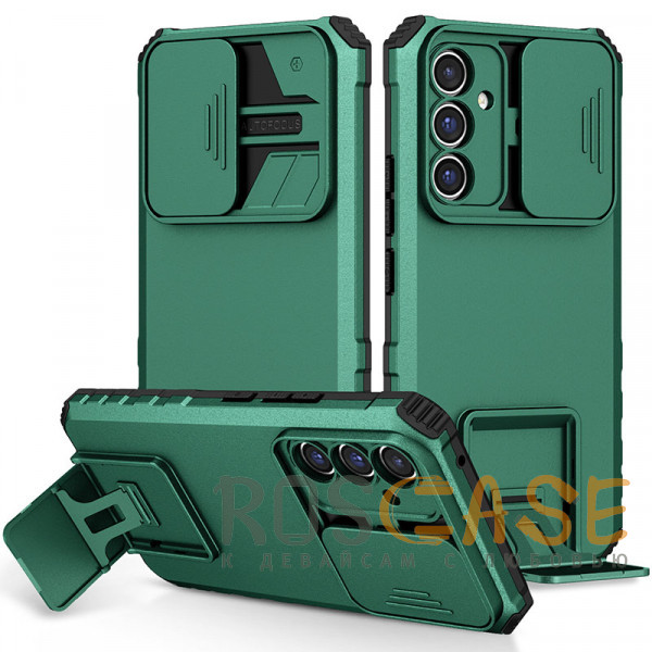 Фото Зеленый CamShield Holder | Противоударный чехол-подставка для Samsung Galaxy A34 с защитой камеры