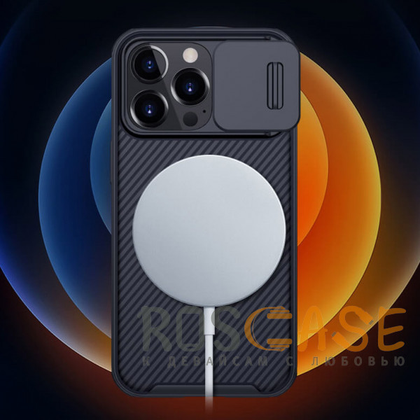 Фотография Черный Nillkin CamShield Pro Magnetic | Чехол из пластика и TPU с защитой камеры для магнитной зарядки для iPhone 13 Pro