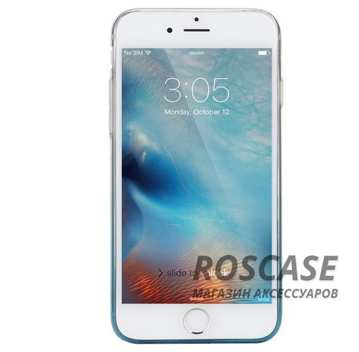 Фотография Синий / Transparent Blue ROCK Iris | Силиконовый чехол для Apple iPhone 6/6s plus (5.5") с цветным градиентом