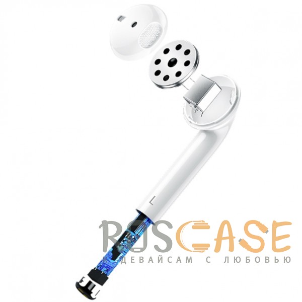 Изображение Белый USAMS-LB (МОНО) | Беспроводной наушник Bluetooth с микрофоном и кейсом подзарядкой (Док-станция)