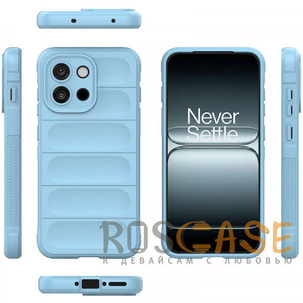 Фото Голубой Flex Silicone | Противоударный чехол для OnePlus 13T / 13S с защитой камеры и микрофиброй