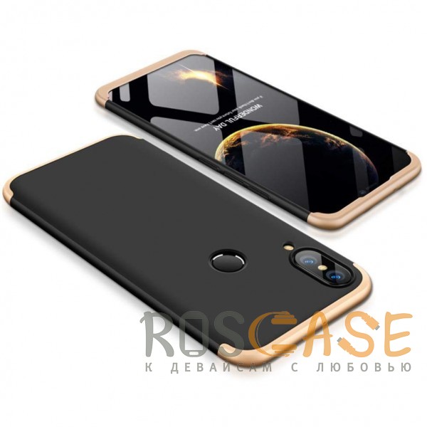 Фото Черный / Золотой GKK LikGus 360° | Двухсторонний чехол для Huawei Nova 3 с защитными вставками