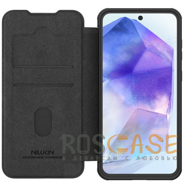 Фотография Черный Nillkin Qin PRO | Чехол-книжка из Premium экокожи с защитой камеры для Samsung Galaxy A56