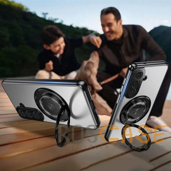 Фото Серый Чехол с кольцом Magsafe и алюминиевой вставкой для Samsung Galaxy S26