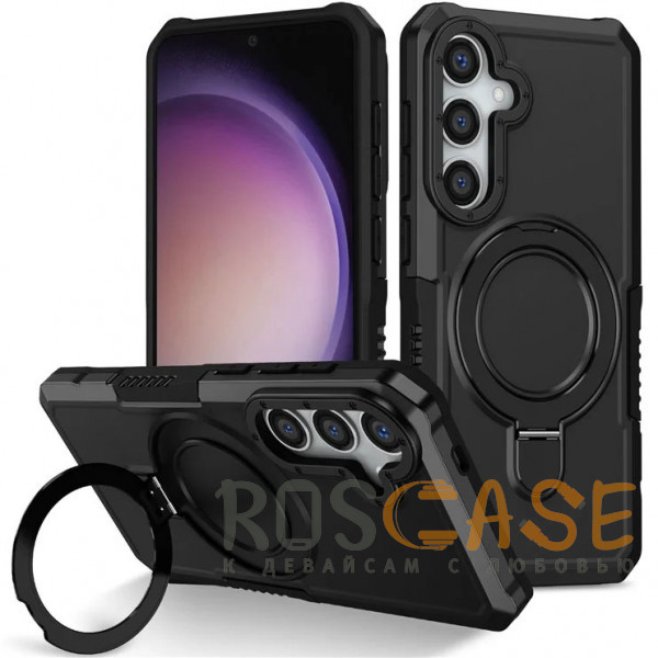 Фото Черный Magnetic Armor Ring | Противоударный чехол с MagSafe и кольцом для Samsung Galaxy A56 / A36 5G