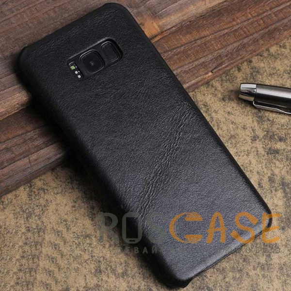 Фото Черный Тонкий чехол для Samsung G955 Galaxy S8 Plus из натуральной кожи