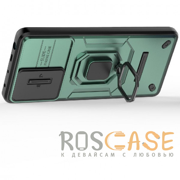 Фотография Зеленый Transformer Ring Holder | Противоударный чехол с кольцом и шторкой камеры для Xiaomi Redmi Note 12 Turbo / Poco F5