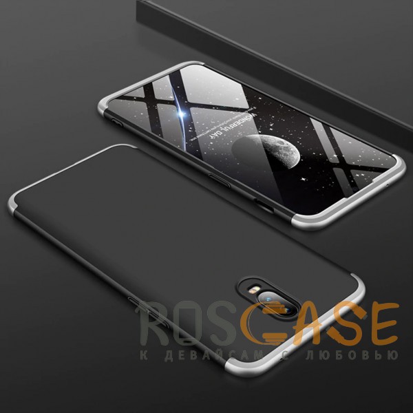 Фотография Черный / Серебряный GKK LikGus 360° | Двухсторонний чехол для OnePlus 6T с защитными вставками