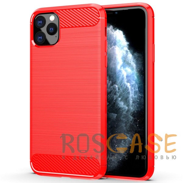 Фото Красный Матовый силиконовый чехол с текстурным покрытием металл для iPhone 12 / 12 Pro