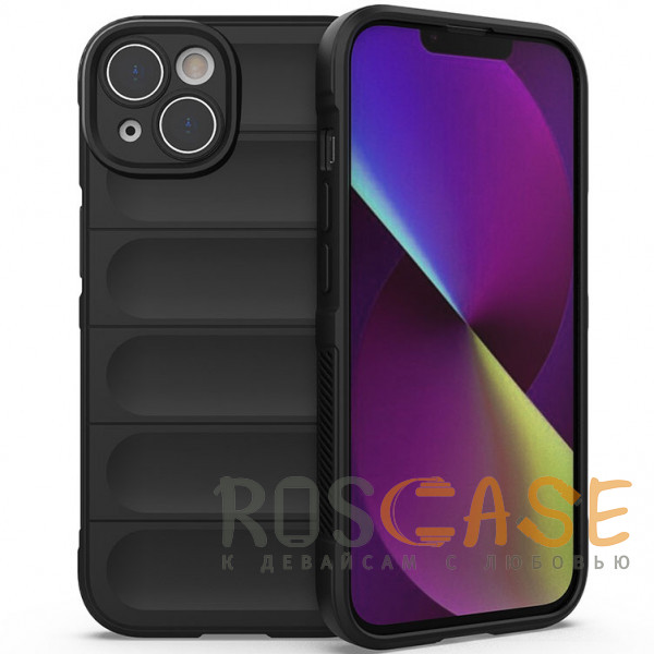 Фото Черный Flex Silicone | Противоударный чехол для iPhone 14 с защитой камеры и микрофиброй