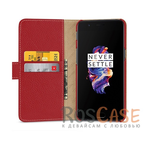 Изображение Красный / Red TETDED натур. кожа | Чехол-книжка для Gerzat с магнитной застежкой для OnePlus 5