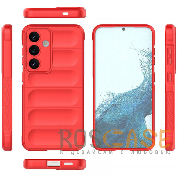 Изображение Красный Flex Silicone | Противоударный чехол для Samsung Galaxy S24 с защитой камеры и микрофиброй