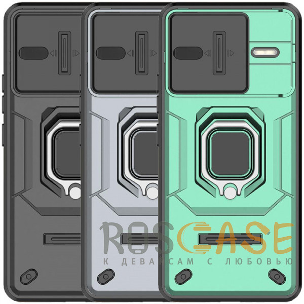 Фото Transformer Ring Holder | Противоударный чехол с кольцом и шторкой камеры для Xiaomi Poco F7 Ultra / Redmi K80 Pro
