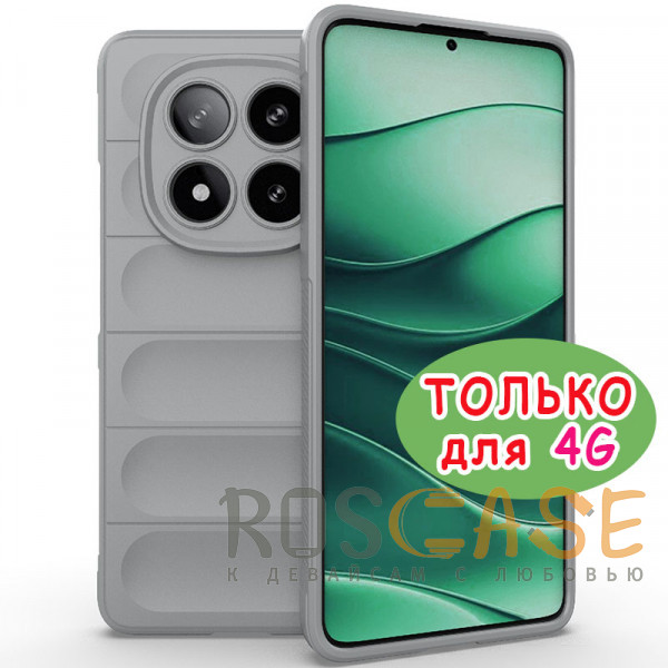 Фото Серый Flex Silicone | Противоударный чехол для Xiaomi Redmi Note 14 Pro 4G с защитой камеры и микрофиброй