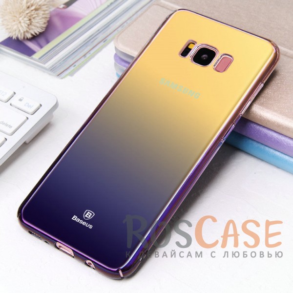 Фотография Фиолетовый Блестящая прозрачная накладка Baseus Glaze Ultrathin из тонкого пластика с бензиновым отливом и градиентной расцветкой для Samsung G950 Galaxy S8