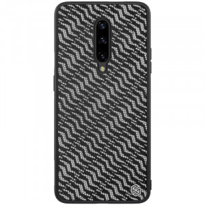 Nillkin Twinkle Silvery | Чехол с текстурной тканевой вставкой для OnePlus 7 Pro