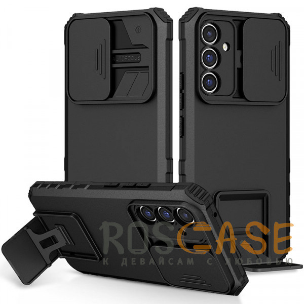 Фото Черный CamShield Holder | Противоударный чехол-подставка для Samsung Galaxy A54 с защитой камеры