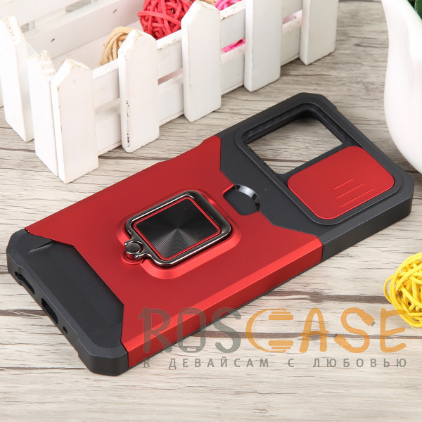 Изображение Красный Multi Case | Чехол с кольцом, отделением для карты и шторкой камеры для Xiaomi Redmi Note 12 5G / Poco X5 5G