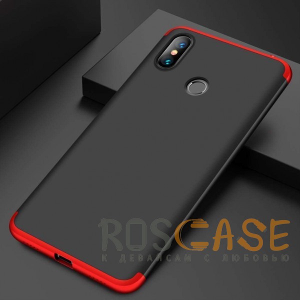 Фото Черный / Красный GKK LikGus 360° | Двухсторонний чехол для Xiaomi Mi Max 3 с защитными вставками