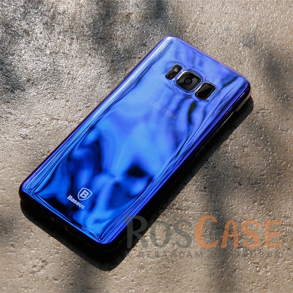Изображение Фиолетовый Блестящая прозрачная накладка Baseus Glaze Ultrathin из тонкого пластика с бензиновым отливом и градиентной расцветкой для Samsung G950 Galaxy S8