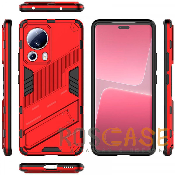 Изображение Красный Megatron | Противоударный чехол-подставка для Xiaomi Mi 13 Lite / Civi 2 с защитой камеры